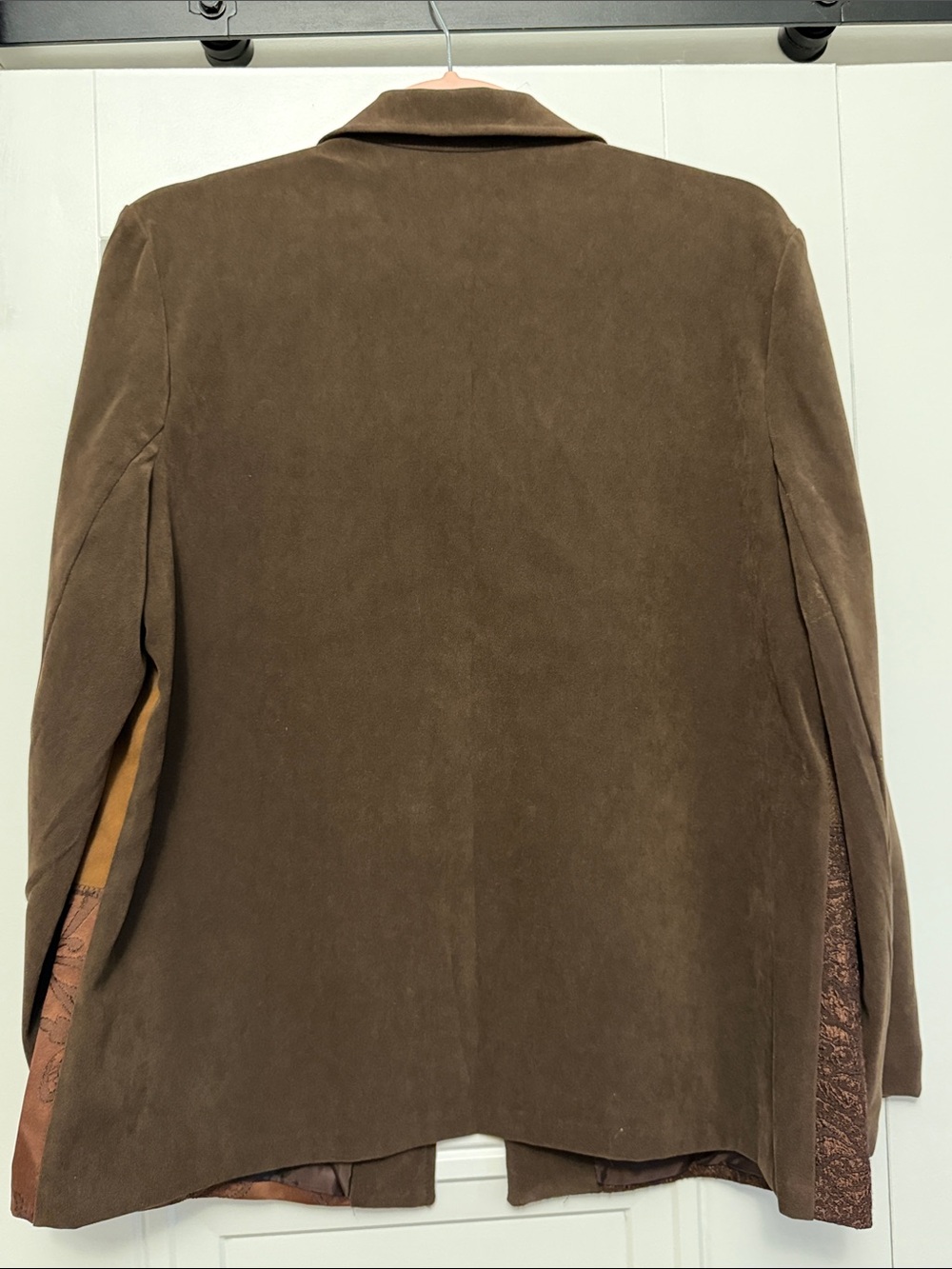 Elementz Patchwork Multitexture Brown & Camel Jacket - Picture 2 of 2